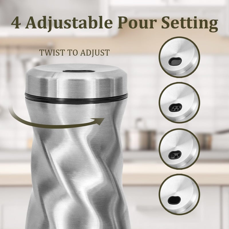 Neodaco Salt and Pepper Shakers Set by , 4 OZ Modern Glass Salt Shaker with Stainless Steel Lids for Kitchen Gadgets Table, RV, Camp, Ideal for Himalayan, Kosher, Black and White Pepper - Image 3