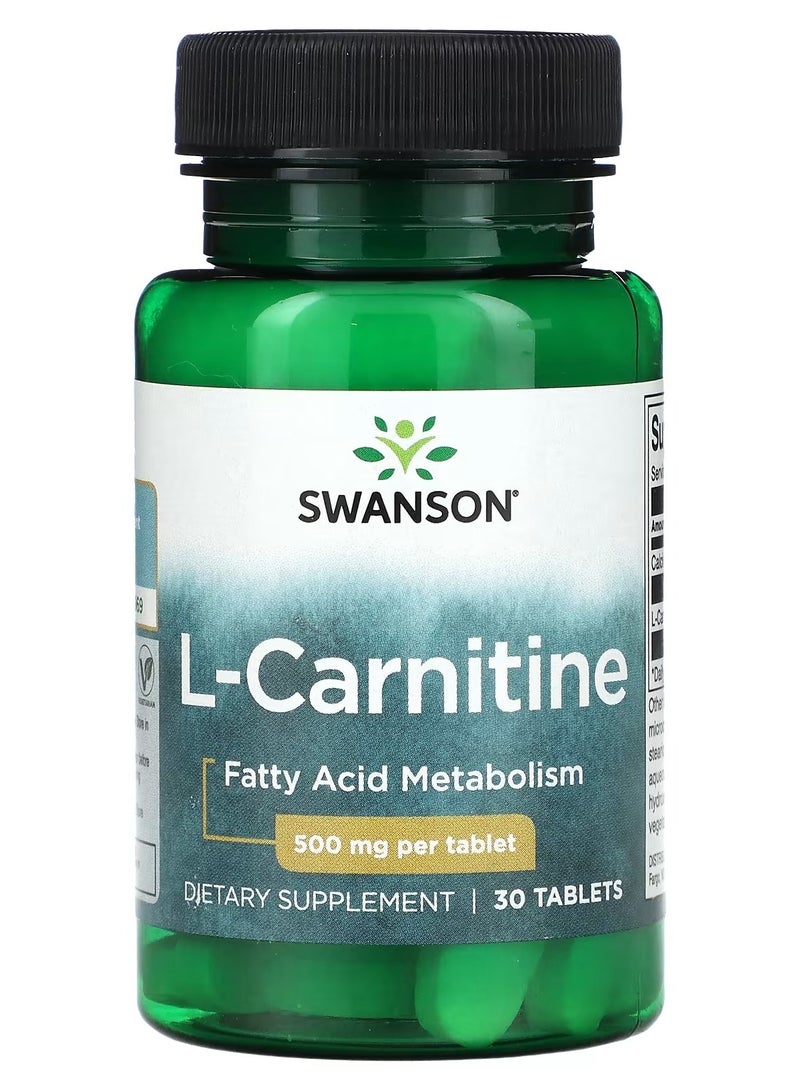 Swanson, L-Carnitine, 500 mg, 30 Tablets