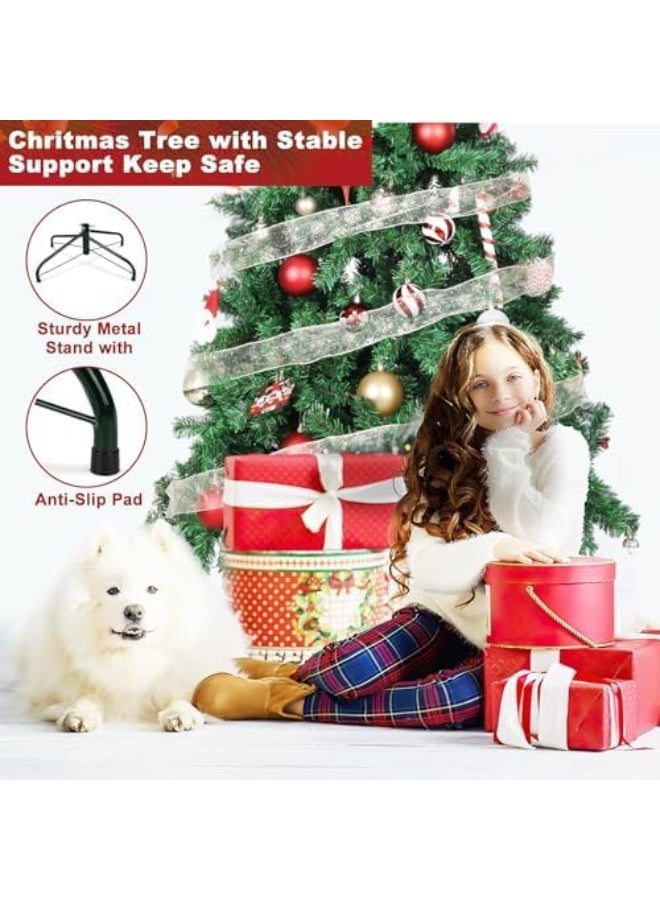 NIBEMINENT Christmas Tree 7ft Real Pine Needles Artificial Christmas Trees with 1400 Full Branches Tips Xmas Tree - Image 4