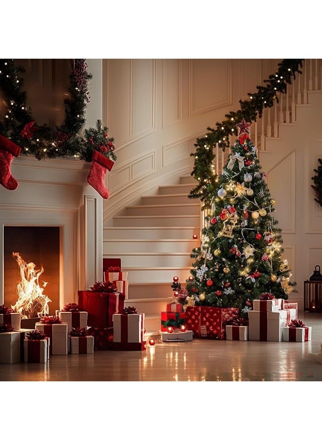 NIBEMINENT Christmas Tree 7ft Real Pine Needles Artificial Christmas Trees with 1400 Full Branches Tips Xmas Tree - Image 2