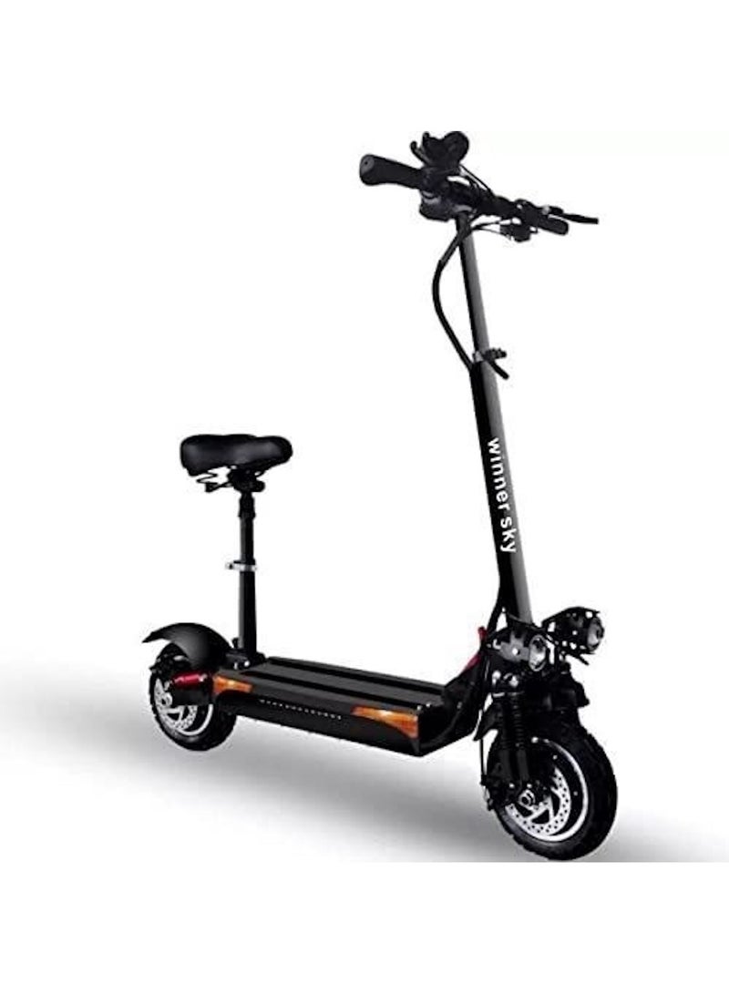 وينر سكاي xسكوتر كهربائي E10 - بطارية 48 فولت 13 أمبير/ساعة، محرك 1000 واط، تصميم قابل للطي مع جهاز تحكم عن بعد مضاد للسرقة ومصباح أمامي LED - أسود - Image 3