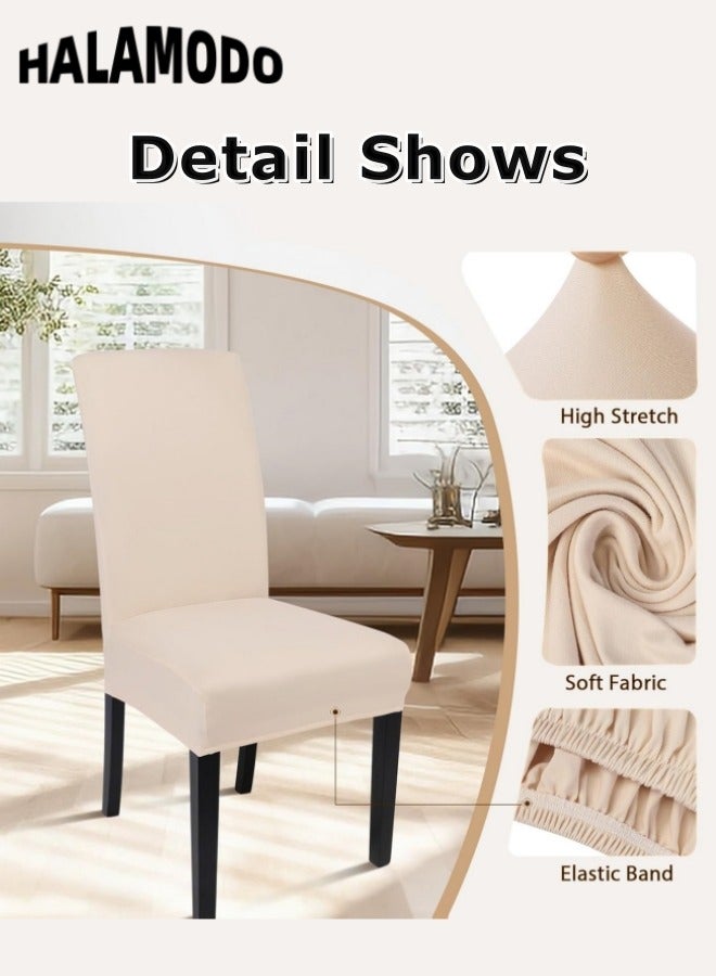 HALAMODO 6PCS Stretch Chair Covers Removable Washable Dining Room Chair Covers Dining Chair Slipcovers Seat Protector Great Home Decor and Banquet Upholstery for Dining Room & Hotel & Party  - Image 2