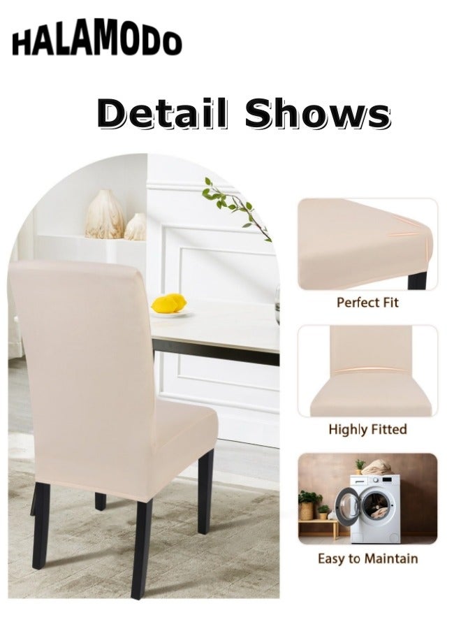 HALAMODO 6PCS Stretch Chair Covers Removable Washable Dining Room Chair Covers Dining Chair Slipcovers Seat Protector Great Home Decor and Banquet Upholstery for Dining Room & Hotel & Party  - Image 3