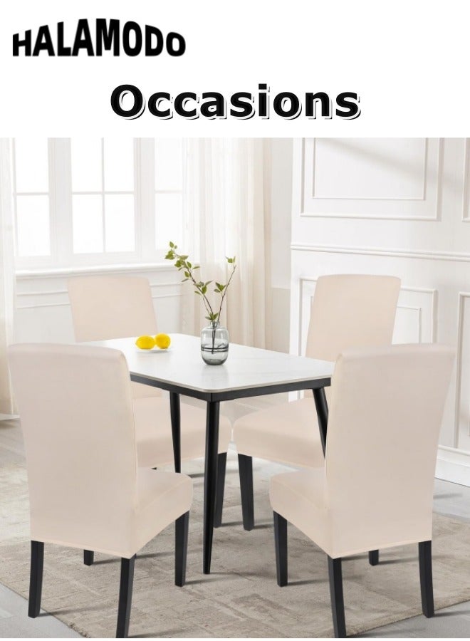 HALAMODO 6PCS Stretch Chair Covers Removable Washable Dining Room Chair Covers Dining Chair Slipcovers Seat Protector Great Home Decor and Banquet Upholstery for Dining Room & Hotel & Party  - Image 5