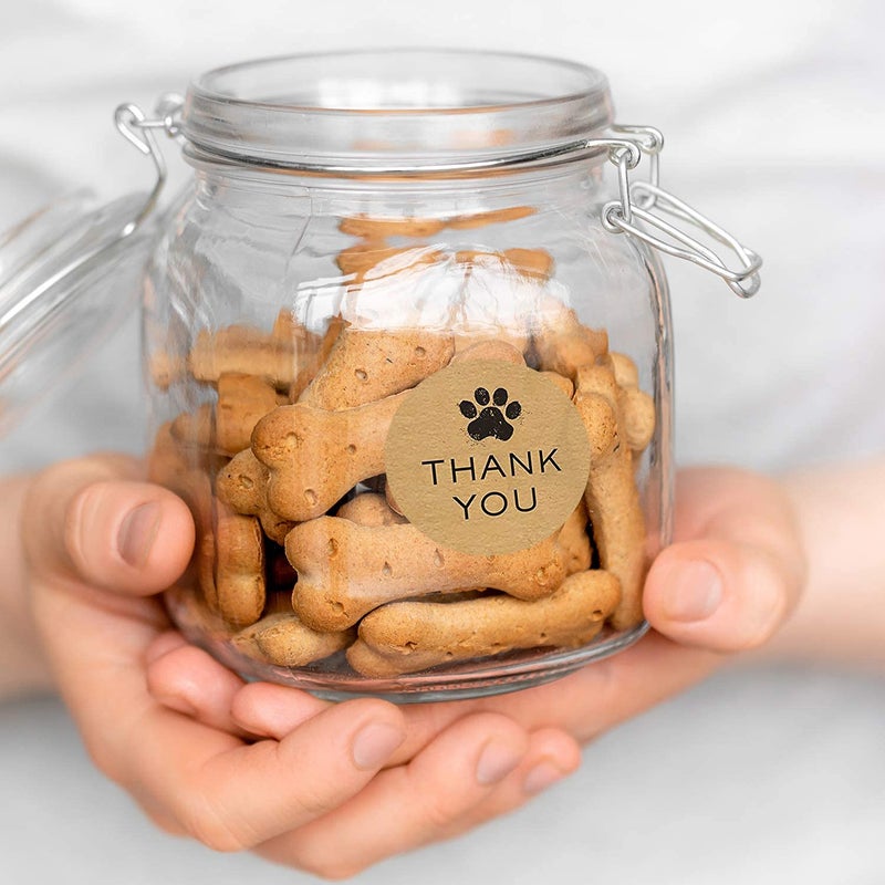 SBlabels 1.5" Round Brown Kraft Paw Print Thank You Stickers / 500 Dog Paw Print Thank You Labels Roll/Dog Cat Pet Animal Thank You Sticker/Made in The USA - Image 5