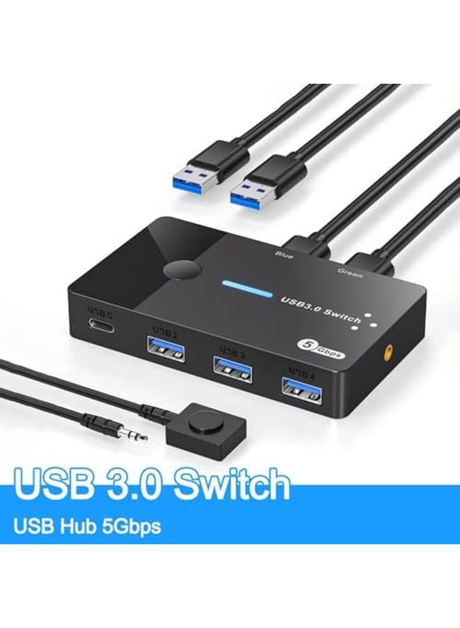 USB 3.0 KVM Switch 2 In 4 Out Computer Laptop Host Sharing Type C Device Mouse Keyboard - Image 5