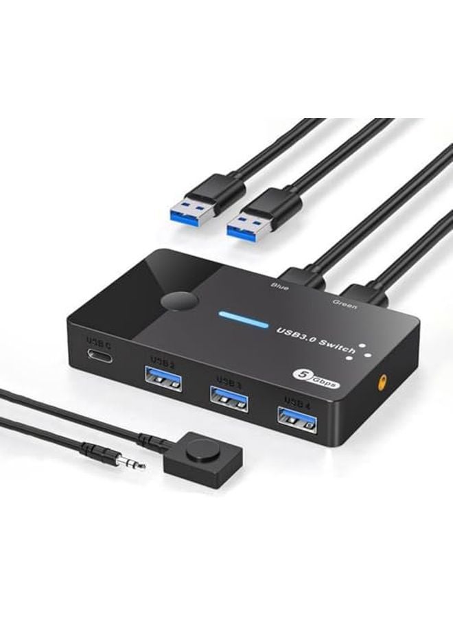 USB 3.0 KVM Switch 2 In 4 Out Computer Laptop Host Sharing Type C Device Mouse Keyboard - Image 2