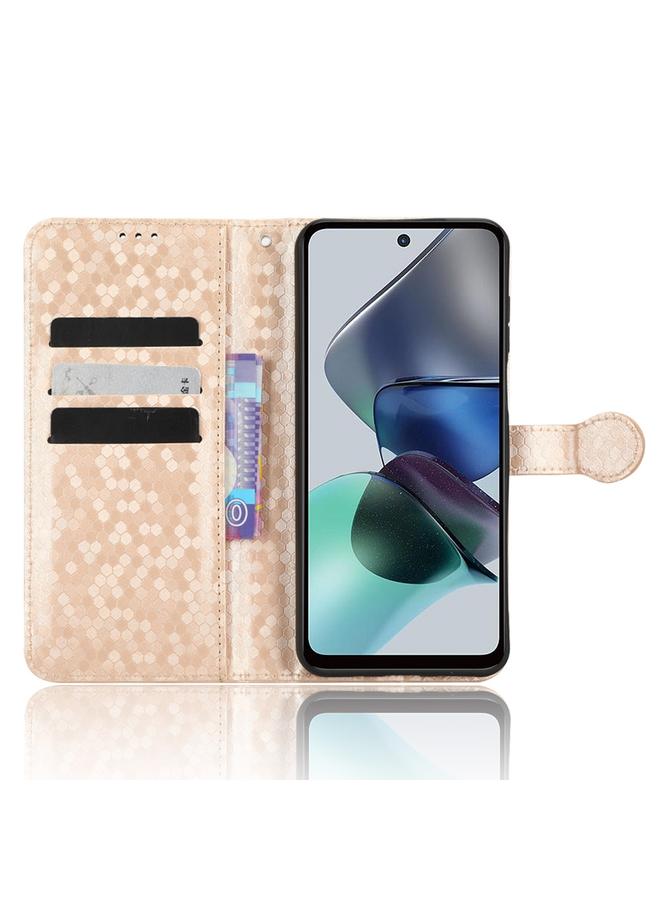 اس-توب جراب لهاتف Motorola Moto G13 / G23 4G جراب هاتف جلدي منقوش بنقط قرص العسل - Image 4