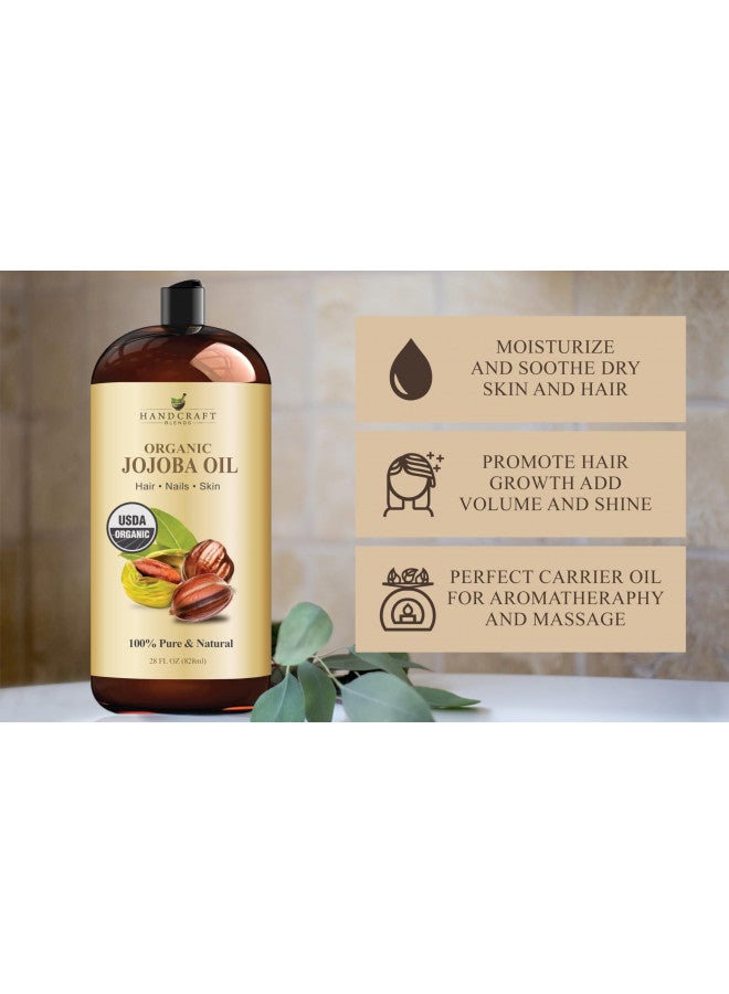 handcraft Blends Handcraft Blends USDA Organic Jojoba Oil - 28 Fl Oz - 100% Pure and Natural - Premium Grade Oil for Face, Body and Hair - Anti-Aging Oil - Cold-Pressed and Hexane-Free  - Image 3