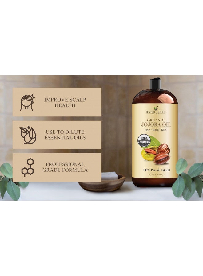 handcraft Blends Handcraft Blends USDA Organic Jojoba Oil - 28 Fl Oz - 100% Pure and Natural - Premium Grade Oil for Face, Body and Hair - Anti-Aging Oil - Cold-Pressed and Hexane-Free  - Image 4