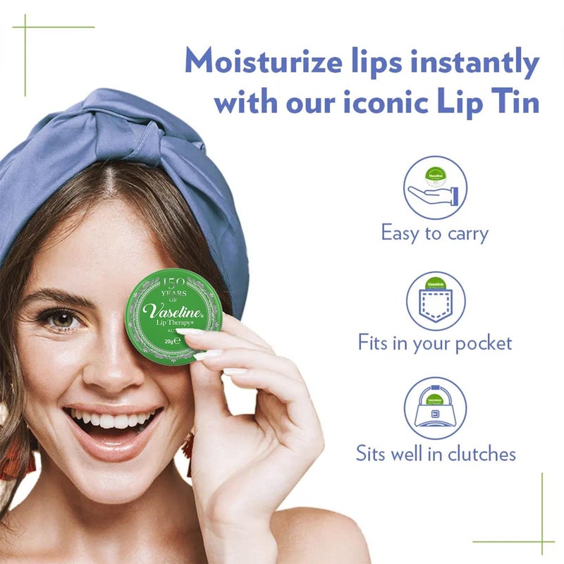 Vaseline Lip Therapy  Vaseline Lip Balm  Lip Moisturizer for Very Dry Lips  Aloe  20g - Image 3