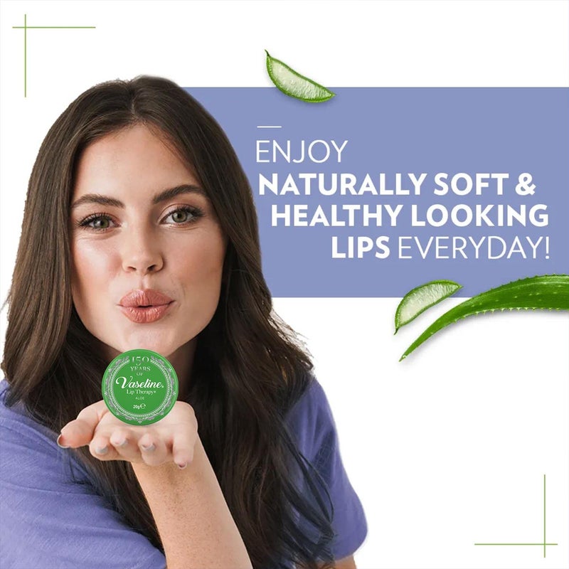 Vaseline Lip Therapy  Vaseline Lip Balm  Lip Moisturizer for Very Dry Lips  Aloe  20g - Image 5