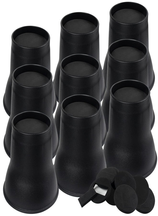 DEDU Bed Risers 6 Inch Heavy Duty 9 Pack, Furniture Risers with Caster Pads Supports Up to 6600 Lbs, Round Couch Risers for Sofas, Couch, Desk or Chair (Black) - Image 1