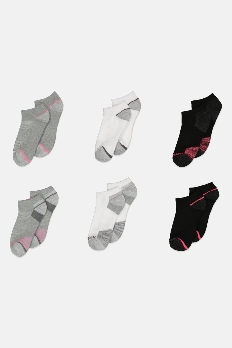 Reebok Women 6 Piece Brand Logo Low Cut Socks, Multicolor  - Image 1