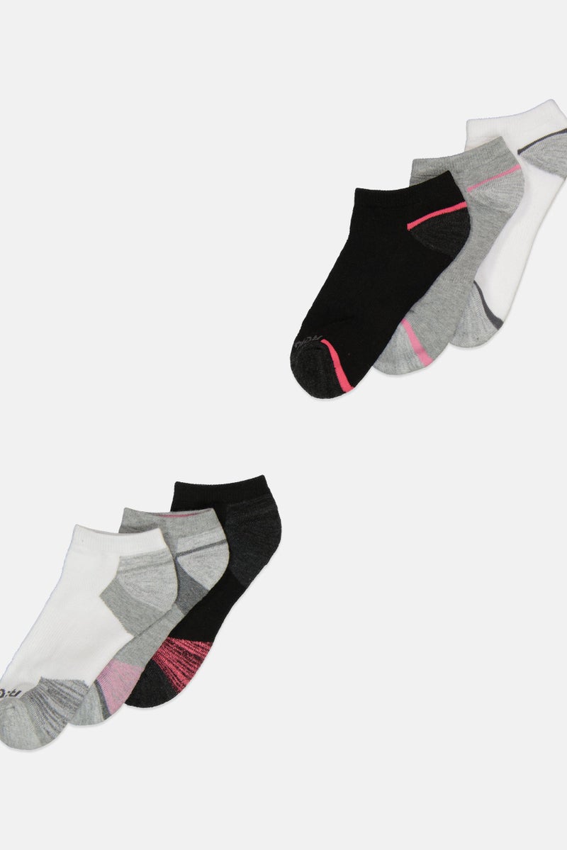 Reebok Women 6 Piece Brand Logo Low Cut Socks, Multicolor  - Image 2