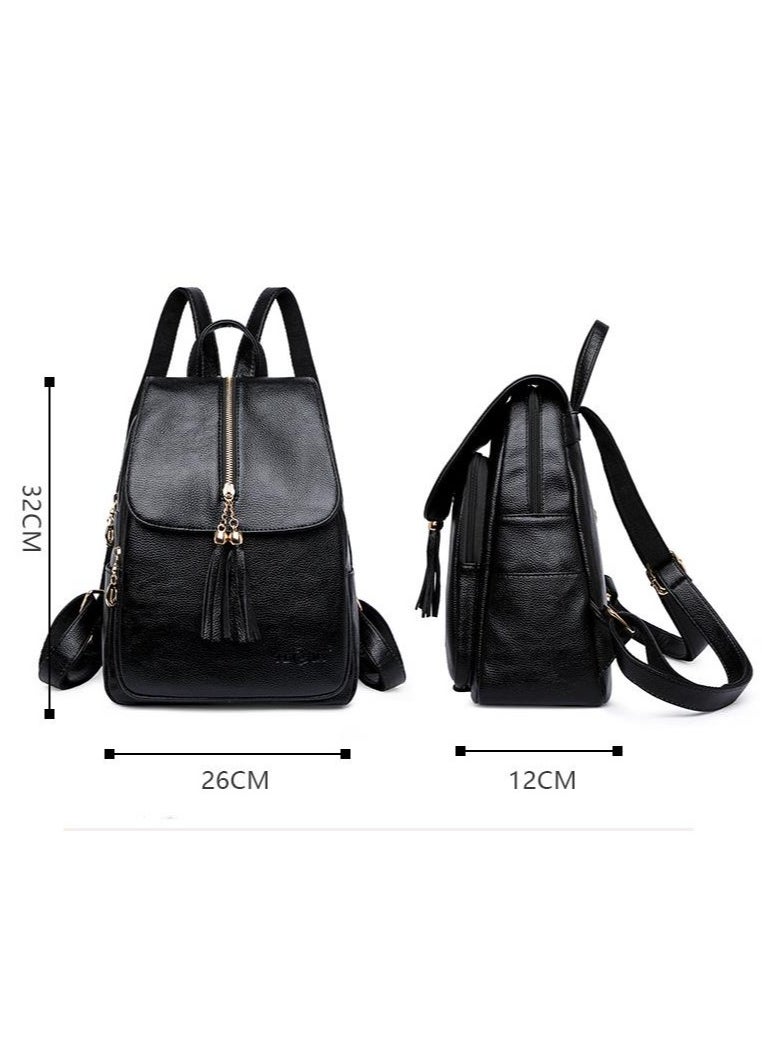 KUYING New Fashion Shoulder Soft Leather Anti Theft Backpack  - Image 5