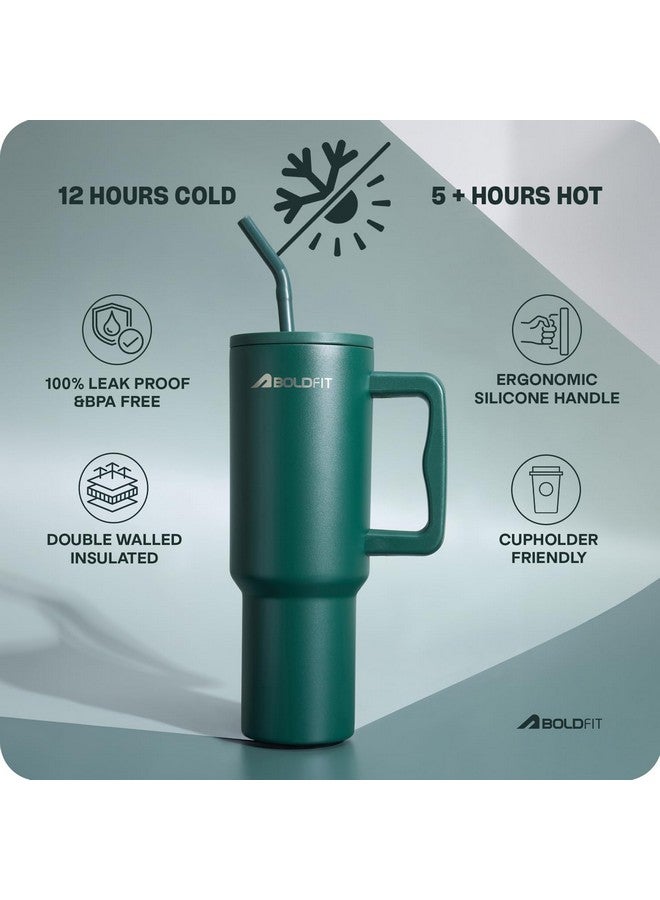 BOLDFIT Boldfit Chugger Tumbler Bottle Water Bottle with Straw & Lid 1.2L Stainless Steel Double Insulated Tumblers for Hot & Cold Drink 100% Leakproof Tumbler with Handle & Reusable Straw Sipper Brush 1200ml  - Image 2