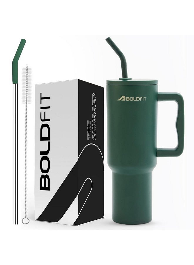 BOLDFIT Boldfit Chugger Tumbler Bottle Water Bottle with Straw & Lid 1.2L Stainless Steel Double Insulated Tumblers for Hot & Cold Drink 100% Leakproof Tumbler with Handle & Reusable Straw Sipper Brush 1200ml  - Image 1