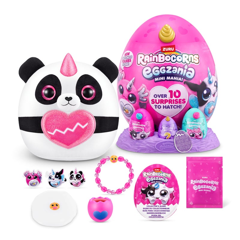 Rainbocorns Eggzania Mini Mania Panda Plush Surprise Unboxing with Animal Soft Toy Idea for Girls with Imaginary Play by ZURU - Image 2
