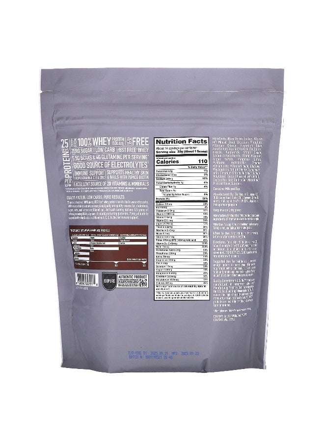 Isopure أيزوبور، مسحوق بروتين منخفض الكربوهيدرات، شوكولاتة هولندية، 1 رطل (454 جرام) - Image 2