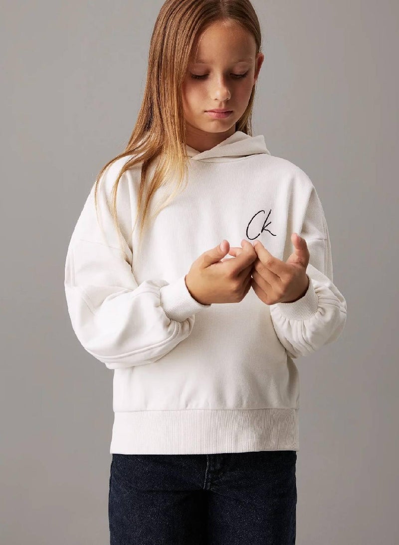 كالفن كلاين جينز هودي مريح مزين بشعار كلفن كلاين - Image 1