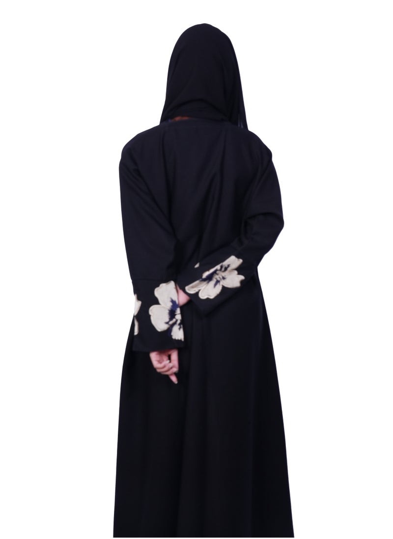 فاشون لاين عباية ميدنايت غريس مع لمسات من الزهور - Image 3