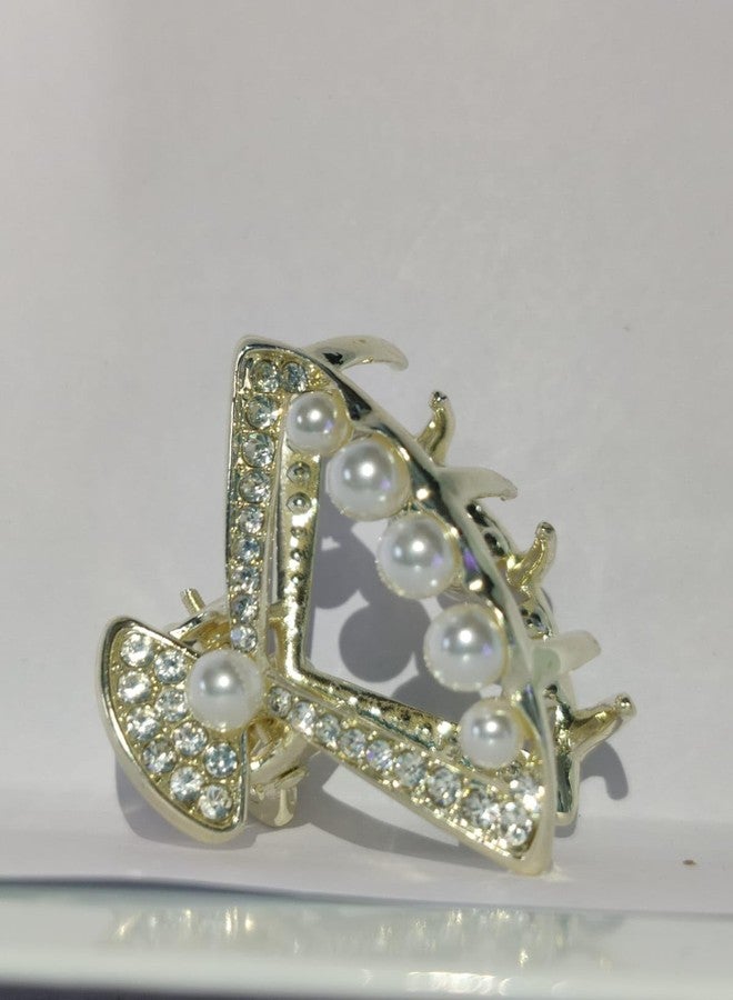 KARDIFF 4PC Pearl Hair Clips White Hair Claw Clamps Crystal Hair Claw Clip Non Slip Clips Styling Hair Accessories for Women and Girls - Image 3