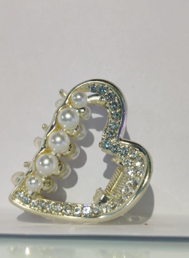 KARDIFF 4PC Pearl Hair Clips White Hair Claw Clamps Crystal Hair Claw Clip Non Slip Clips Styling Hair Accessories for Women and Girls - Image 4