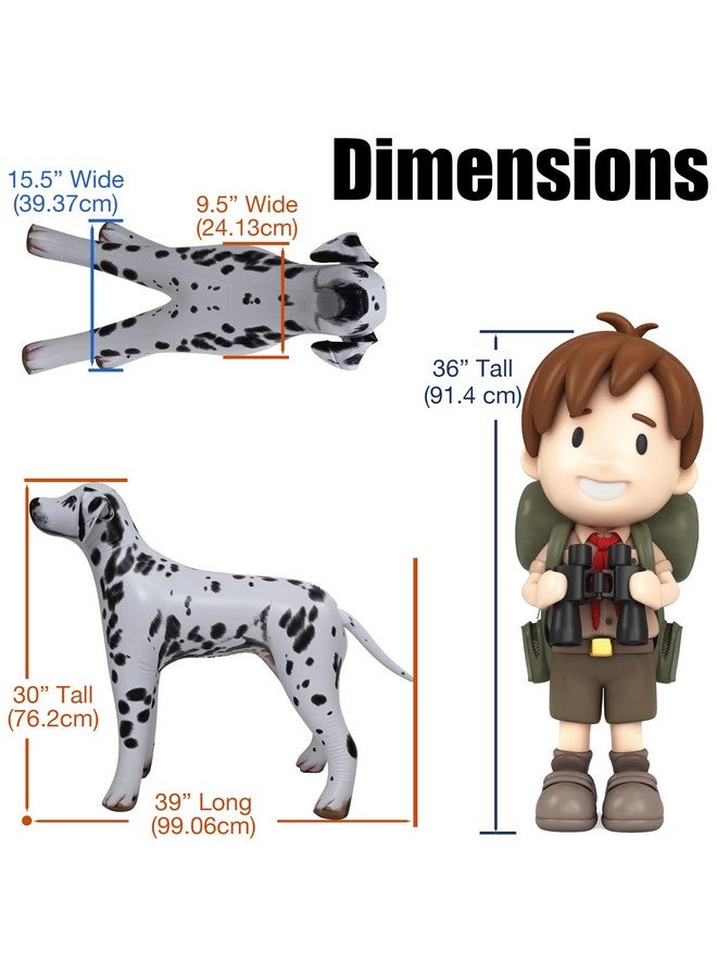 Jet Creations 39" L Inflatable Dalmatian Dog Black White Lifelike Blow-Up Animal Puppy Pet Figure For Decor Play Livestock Theme Party Pool Birthday Vbs For Boys Girls Kids, 1Pc - Image 2