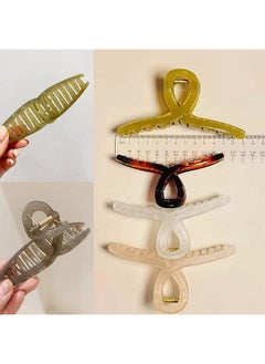 Belicia BELICIA Big Hair Claw Clips Large Butterfly Hair Clips for Women 5.1" Large Jelly Clip Larger Size Hair Clip for Girls Hair Accessories for Long Thick Hair 4 Pcs  - Image 5