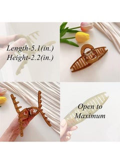 Belicia BELICIA Big Hair Claw Clips Large Butterfly Hair Clips for Women 5.1" Large Jelly Clip Larger Size Hair Clip for Girls Hair Accessories for Long Thick Hair 4 Pcs  - Image 4
