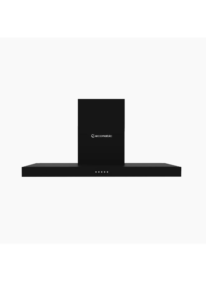 Ecomatic T-Shape Kitchen Hood 90 cm Black -H9307TBKB – 3 Speeds – 750 m³/h Suction Power – Metal Filters – Carbon Filters – LED Light – Internal/External Exhaust - Image 1