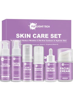 FULLLIGHT TECH Skin Care Set,Anti Aging Korean Skin Care Kit,Reduce Wrinkles & Hydrate Skin,Facial Skin Care Routine Kit for Women Skincare Gift Set,Wife Mom Women Gifts for Christmas,Valentines Day Gifts for Her  - Image 1