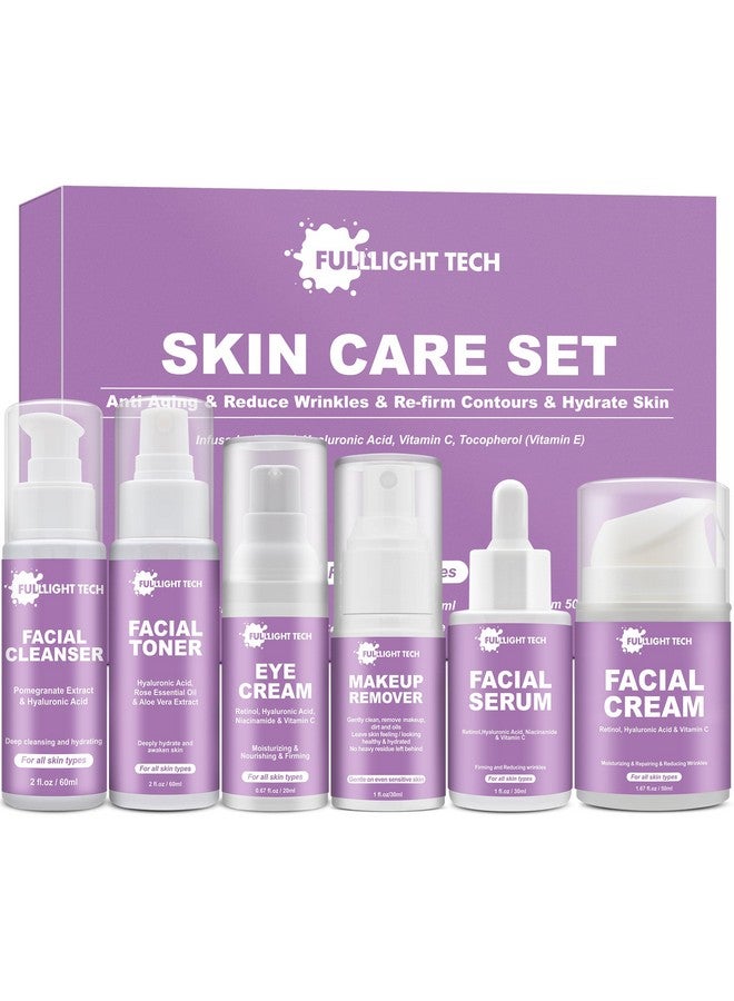 FULLLIGHT TECH Skin Care Set,Anti Aging Korean Skin Care Kit,Reduce Wrinkles & Hydrate Skin,Facial Skin Care Routine Kit for Women Skincare Gift Set,Wife Mom Women Gifts for Christmas,Valentines Day Gifts for Her - Image 1