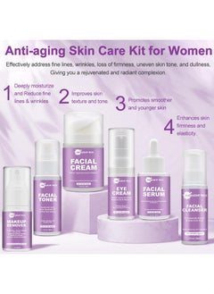 FULLLIGHT TECH Skin Care Set,Anti Aging Korean Skin Care Kit,Reduce Wrinkles & Hydrate Skin,Facial Skin Care Routine Kit for Women Skincare Gift Set,Wife Mom Women Gifts for Christmas,Valentines Day Gifts for Her  - Image 4