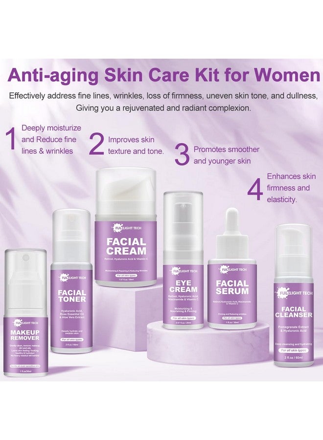 FULLLIGHT TECH Skin Care Set,Anti Aging Korean Skin Care Kit,Reduce Wrinkles & Hydrate Skin,Facial Skin Care Routine Kit for Women Skincare Gift Set,Wife Mom Women Gifts for Christmas,Valentines Day Gifts for Her - Image 4