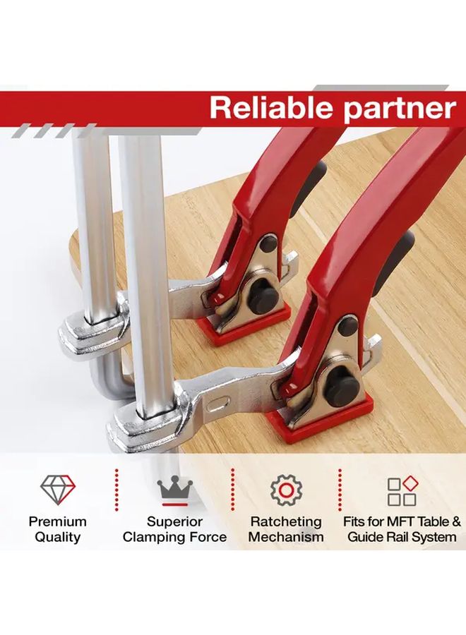 قطعتان من مشابك F ذاتية القفل القوية والمتينة مقاس 200x60مم قابلة للتعديل لأعمال النجارة - Image 5