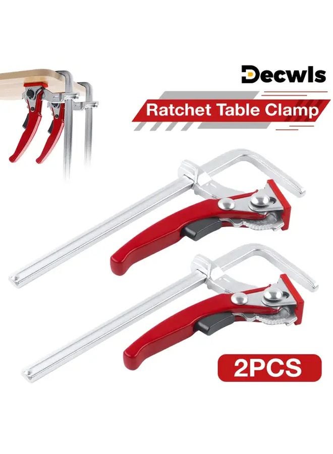 قطعتان من مشابك F ذاتية القفل القوية والمتينة مقاس 200x60مم قابلة للتعديل لأعمال النجارة - Image 2