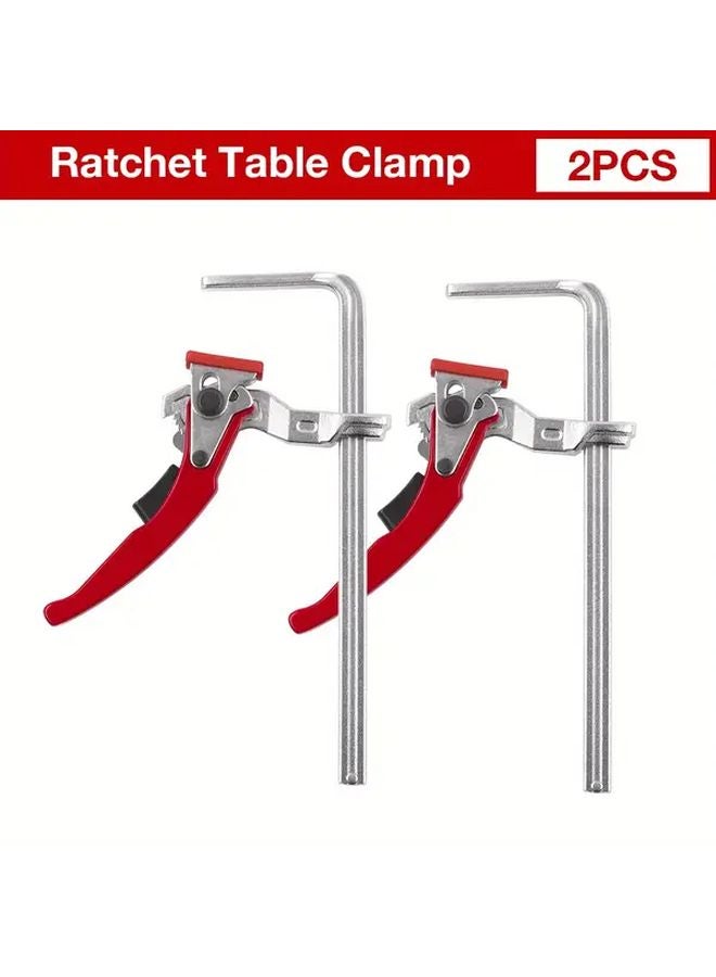 قطعتان من مشابك F ذاتية القفل القوية والمتينة مقاس 200x60مم قابلة للتعديل لأعمال النجارة - Image 1