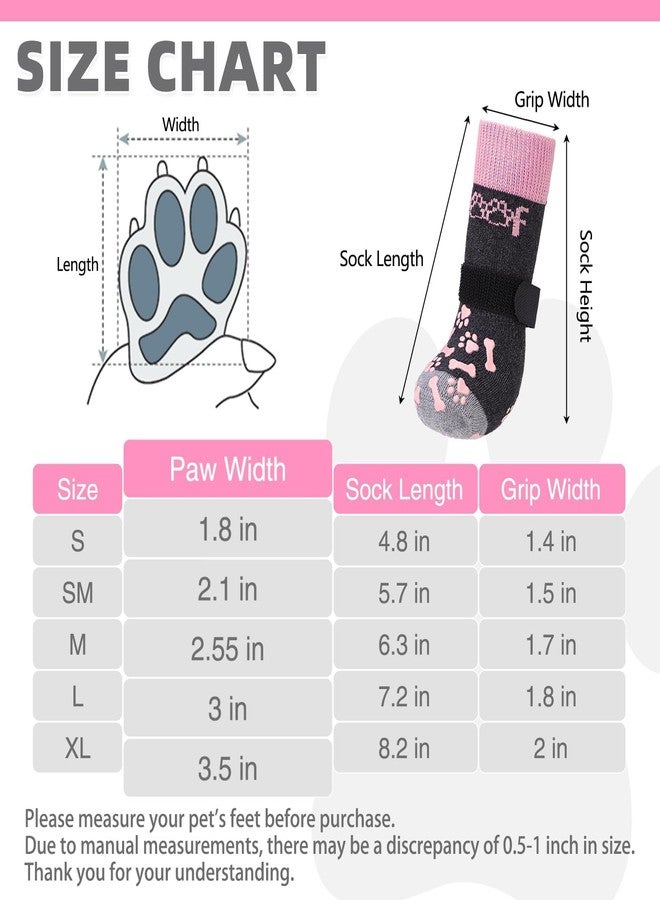 كولتيل جوارب كولتايل المضادة للانزلاق للكلاب، زوجان من جوارب الكلاب ذات الوجهين مع مقابض مانعة للانزلاق للتحكم في الثبات على الأرضيات الخشبية، تحمي مخالب الكلاب الكبيرة في السن من اللعق، لون وردي، مقاس صغير - Image 2