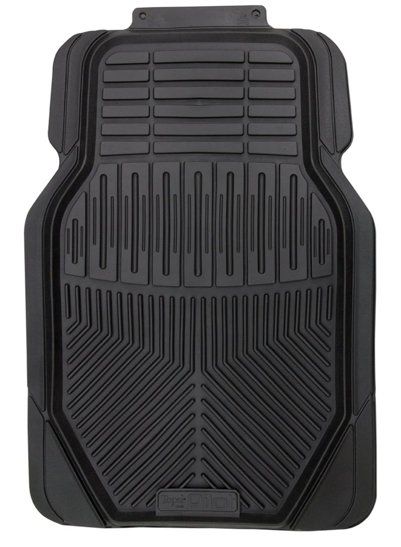ZESTU 4-Piece Heavy Duty Rubber Floor Mats for Cars, SUVs & Trucks – All Weather Protection, Universal Trim to Fit, Durable Non-Slip Black Car Mats, Front & Rear Auto Accessories Interior Liners - Image 2