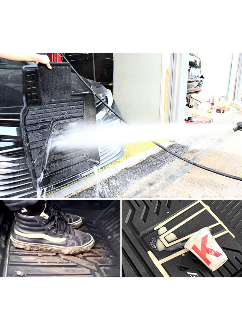 ZESTU 4-Piece Heavy Duty Rubber Floor Mats for Cars, SUVs & Trucks – All Weather Protection, Universal Trim to Fit, Durable Non-Slip Black Car Mats, Front & Rear Auto Accessories Interior Liners - Image 3