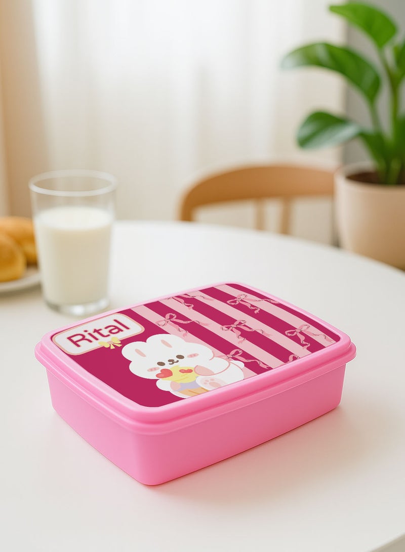 LOWHA Customizable Lunch Box with Personalized Name and Adorable Cat Design - Image 4