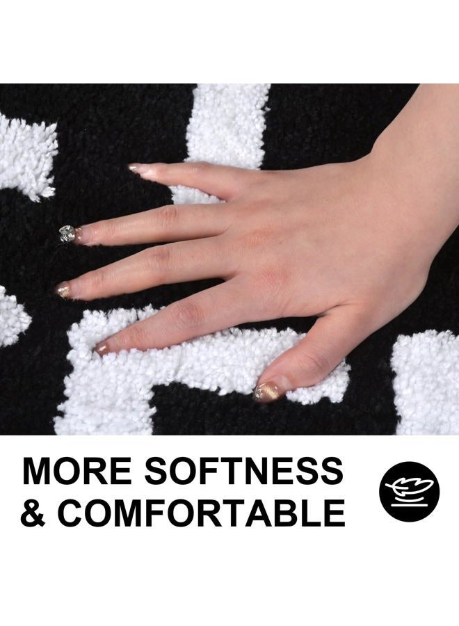 Zeeinx Get Naked Runner Black Cute Bathroom Rugs Long Get Naked Rug Funny Bathroom Decor for Apartment Black Bath mat for Tub and Shower,Machine Washable,18”x47” - Image 3
