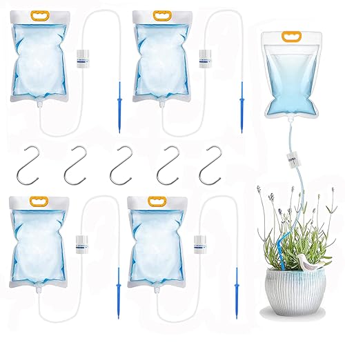 Kityemo 5 x 3.5 L Drip Irrigation Bags with Adjustable Flow Automatic Plant Irrigation System Home Sprinkler Device for Indoor and Outdoor (ZWDSB-1-1-5) - Image 1