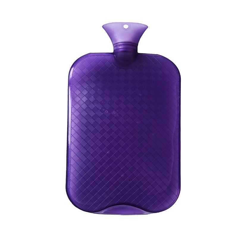 Generic Cross-border large number water injection hot water bag hot compress belly student female warm water bag household creative plush warm handbag Purple 3000ml PVC hot water bag 