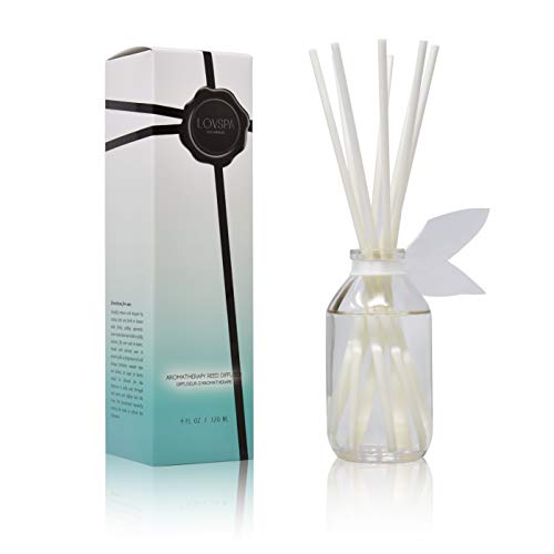 LOVSPA Summer Linen Reed Diffuser  Scent Sticks Gift Set  Fresh Soft Cotton White Peach Lavender  Coconut  Natural Essential Oils  Made in The USA