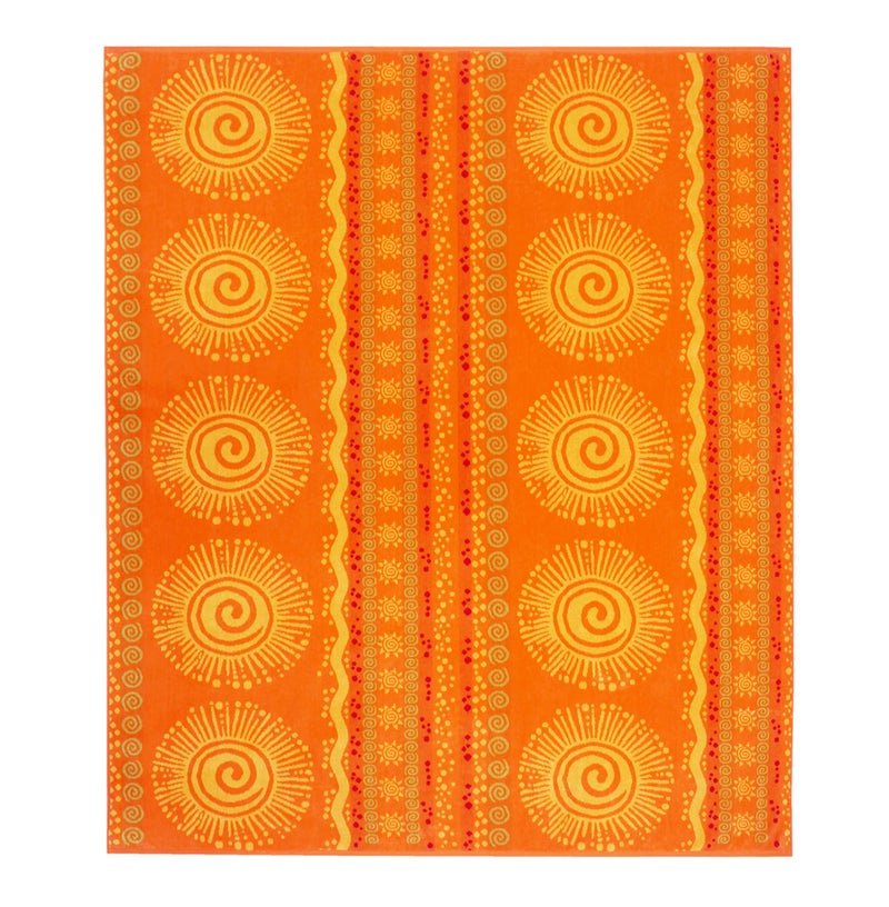 COTTON CRAFT Oversized Beach Towel for Two 58x68 Pure Cotton Jacquard Velour Extra Wide XL Beach Blanket Towel Big Huge Pool Bath 450 GSM Thick Plush Super Soft Luxury Sunshine Orange Yellow