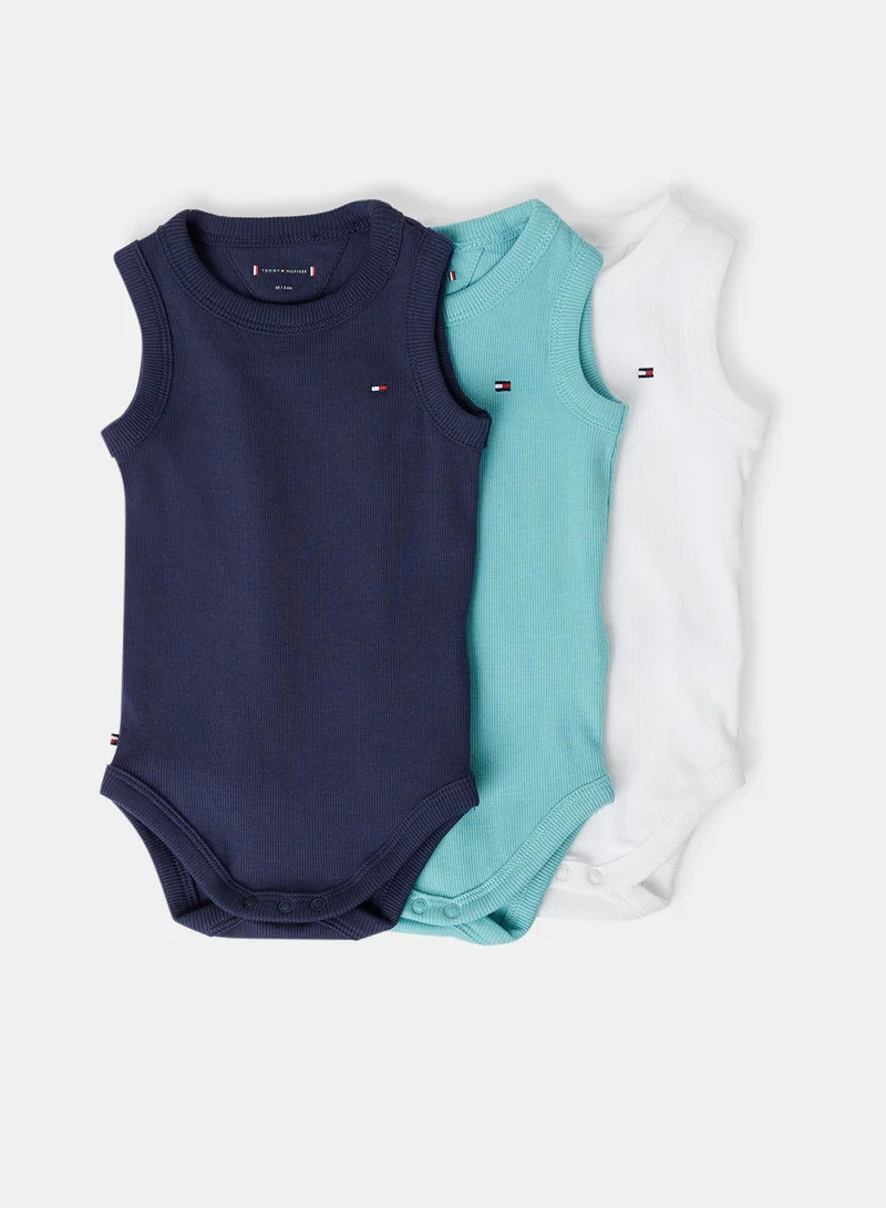 TOMMY HILFIGER Baby Unisex Rib Knit Bodysuit (Pack of 3)