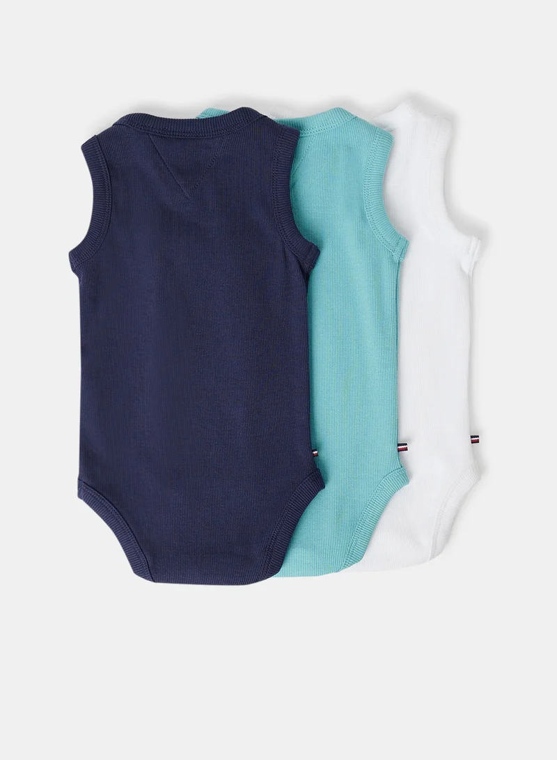 TOMMY HILFIGER Baby Unisex Rib Knit Bodysuit (Pack of 3)